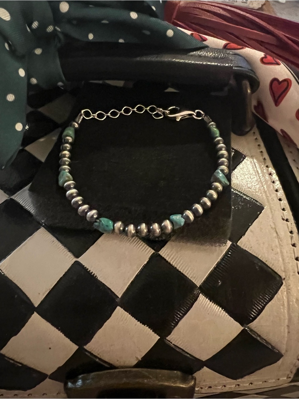 Turquoise Bead Sterling bracelet